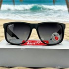 54mm Ray-ban Rb4165 622 t3 Justin Black Frame Gray Polarized Gradient Sunglasses