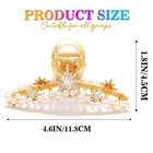 Pearl Hair Claw Clip Gold Rhinestone Star Hair Clips Metal Alloy Claw Clips F   