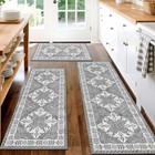 3 Piece Kitchen Rugs Set  Non Slip Washable Floor Mats With Water Absorbent
