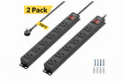     2-pack   6-8 Outlets Heavy Duty Power Strip Surge Protector 2100j 6ft Power Cord