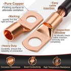New 150pcs Bare Copper Cable Wire Lugs Ring Terminals Battery Wire Welding Cable