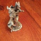 Pewter Fantasy Wizard Figurine With Dragon Companion - Wizard Subject