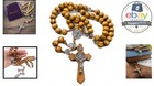 Evil Protection Medal Saint Benedict Rosary Necklace Wood Beads