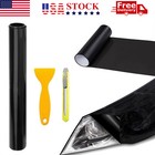 12 x 72  Gloss Dark Black Smoke Headlight Taillight Fog Light Tint Film Vinyl