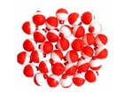 Qte 50 Pack-1  Fishing Bobbers Red   White Snap-on Round Floats New Wholesale us