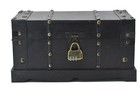 Vintage Wooden Storage Chest - Antique Decorative Treasure Box Trunk With Lock F