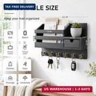 Key And Mail Holder For Wall  Mail Organizer Wall Mount With 6 Hooks And Storage