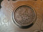 Vintage Silver Tone Western Belt Buckle Space Shuttle Coin Medallion Engraved