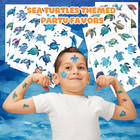 Ocean Turtle Temporary Tattoos 8 Sheets 96pcs Ocean Party Decorations Supplies F