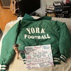 Vintage York  High School Elmhurst Football Green Jacket 1970s Lined Size Large