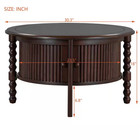 Walnut 30 3 In  Mid-century Vintage Round Wood Coffee Table Cocktail Table With 