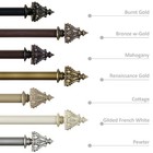 1  Diameter Adjustable Single Drapery Curtain Rod With Regale Finials  28 -120 