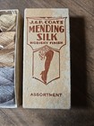 Antique J p Coats Mending Silk Thread Assortment Box New Sealed Complete Nos Vtg