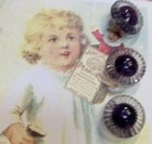 Set Of 6 Vintage 1 2  Purple  Painted Eye  Crystal Glass Buttons 1920 s nos