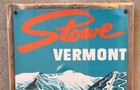 Stowe Vermont Vt Ski Skiing Mount Mansfield  Vintage Framed Steel Poster Decor