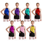 Girls Leotard Kids Jumpsuit Jazz Dancewear Children Unitard Mesh Biketard Yoga