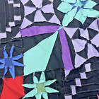 Handmade Chromatic Beauty Cotton Fabric Queen Size Patchwork Quilt Top topper