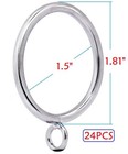 24 Pcs Satin Nickel Metal Window Curtain Rings Eyelet Fit 1 1 4 In Rod 1 49 Id