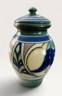 Antique Gouda Holland Damascus Pattern Dutch Lidded Jar   Urn 9    Pzh 091 1