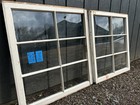2 - 30 X 27 Antique Vintage Window Sashes Old 6 Pane Frame  1970s Arts   Craft
