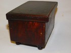 Antique Small Wooden Jewelry Chest Box Footed Velvet Lined 5 5 X 3 5 X 4 Vintage