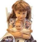 Vintage Susan Scogin Lucie Doll W  Baby Ltd Ed Artisan Dollhouse Miniature 1 12
