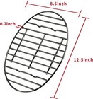 Roasting Rack With Integrated Feet  Cooling Drying Oval Rack  Black 