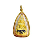 Buddha Chinnarat Thai Amulet Pendant  Gold Plated 18k Case Talisman Wealth Lucky