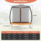 8ft Outdoor Trampoline Heavy-duty Recreational Trampoline W safety Enclosure Net