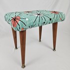 Vintage Atomic Footstool Ottoman Stool Retro Tapered Legs Mcm Mid-century 