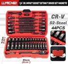 1 4  Drive Socket Set Nut Driver Set 44pcs  1 4-inch Sockets Deep Shallow Metric