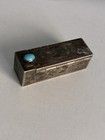 Vintage 800 Silver Lipstick Holder Etched Case Holder With Mirror