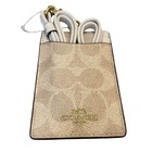Coach Cz285 Id Card Lanyard Pass Case Sand   Chalk Leather Holder