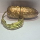 Antique vintage Gold-toned Travel Sewing Case W  Tassle