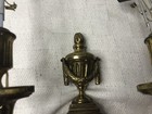 Pair Antique Vtg Heavy Brass Candelabra Wall Sconce Light Fixture Art Nouveau