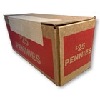 Sealed  25 Bank Box Of 2 500 Pennies Unsearched  Wheats  Errors   Copper
