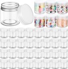 150 Piece 2 Oz Plastic Container Jars With Lids Round Clear Cosmetic Jars Emp   