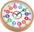 Learning Clock Kids Time Teaching Silent Non Ticking Colorful Time 8-inch Clock