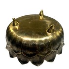 Brass Lotus Flower Vintage Bowl Footed Centerpiece Asian Hollywood Regency 10 