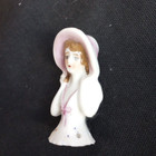 Vintage Pin Cushion Doll Half Doll In Pink Bonnet Japan