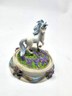 Franklin Mint Unicorn Rainbow Of Love 5 1 4  Tall W glass Dome Sculpture