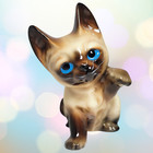 1960 s Vintage Adorable Siamese Kitty Cat Kitten Ceramic Figurine 3-3 4 h Japan