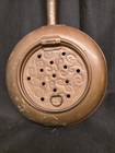 Vintage Copper Bed Warmer Warming Pan Pierced Lid Turned Wood Handle 25 