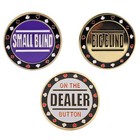 3pcs Poker Chips Set With Small Blind  Big Blind   Dealer Buttons For Texas Hold