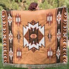 Aztec Throw Blanket Native American Blanket Southwestern Boho Decor Reversibl   