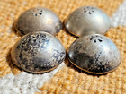 4 Oldpawn Antique Navajo Native American Made Silver Dome Cap Starburst Buttons