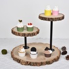 14  Brown 3 Tier Round Natural Wooden Cupcake Dessert Stand  Party Event