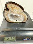 Polished Agate Geode Half Druzy Quartz Crystal Display Specimen 2 35 Lbs
