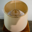 Mid Century Modern Ceramic Table Lamp Gold And Brown Vintage Danish Lamp Shade