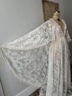Cream Lace Wedding Dress Boho Photoshoot Gown Free Size Adjustable Maternity Too